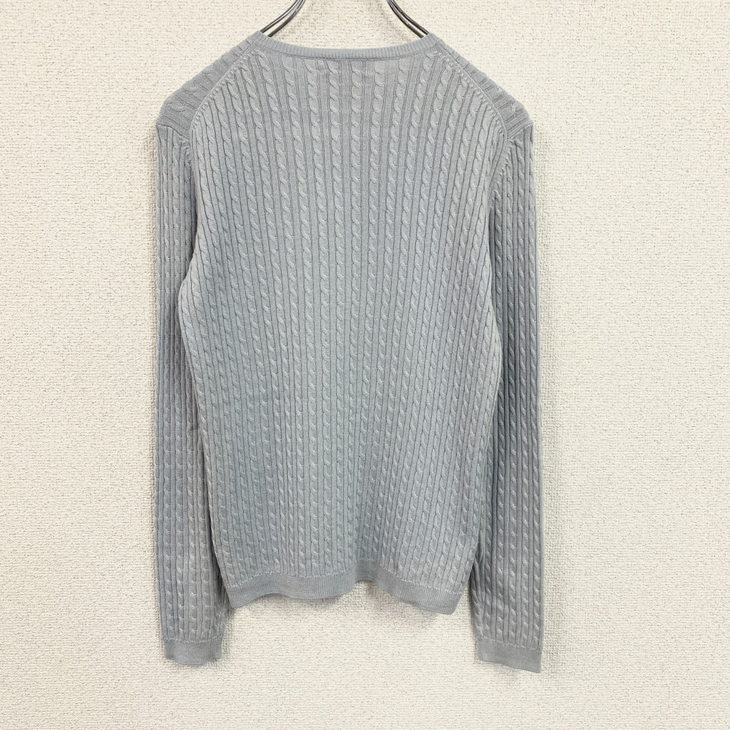 Brooks Brothers　ブルックスブラザーズ　ケーブルニットカーディガン　シルク×カシミヤ　ブルー　XSサイズ　古着