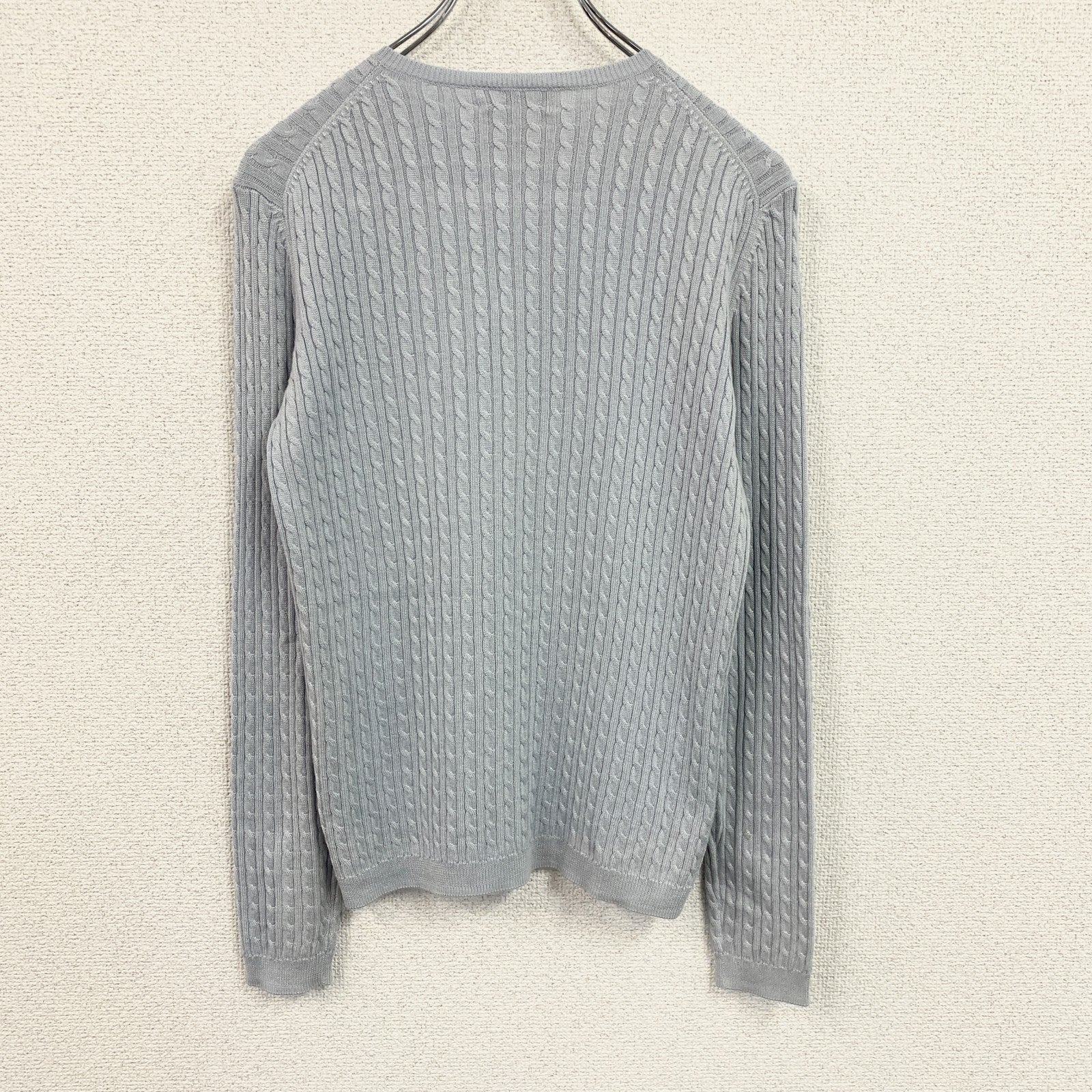 Brooks Brothers　ブルックスブラザーズ　ケーブルニットカーディガン　シルク×カシミヤ　ブルー　XSサイズ　古着
