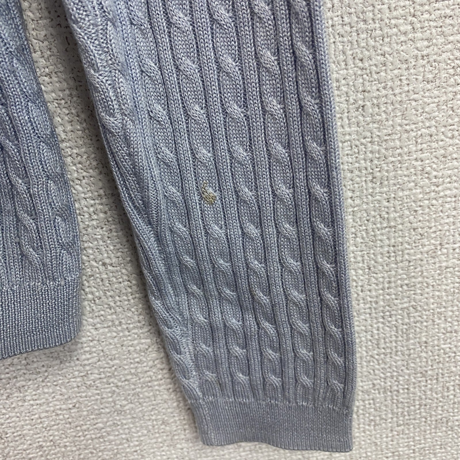 Brooks Brothers　ブルックスブラザーズ　ケーブルニットカーディガン　シルク×カシミヤ　ブルー　XSサイズ　古着