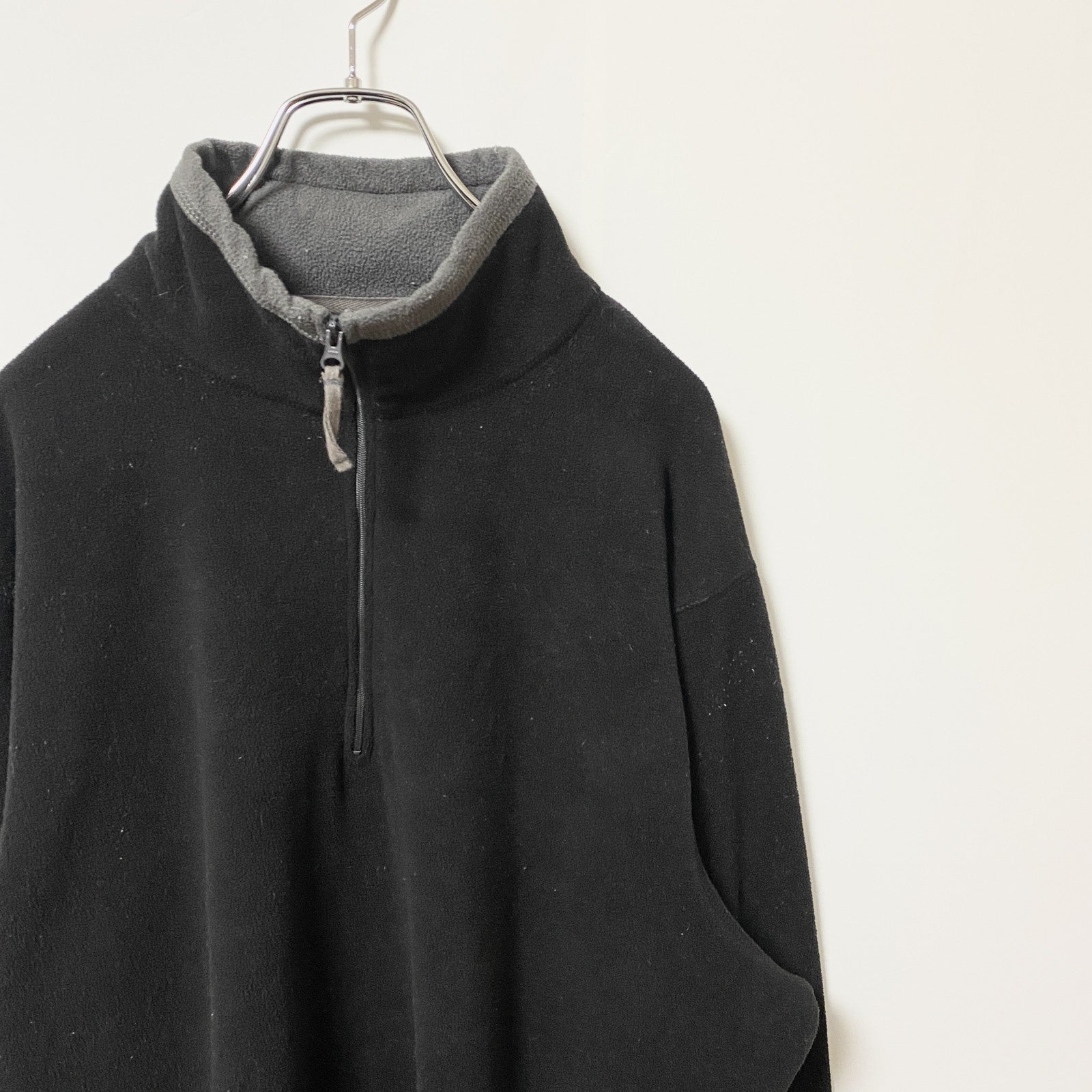 OLD NAVY オールドネイビー　長袖ハーフジップフリース　ブルゾン　ハイネック　黒　ブラック　XLサイズ　古着