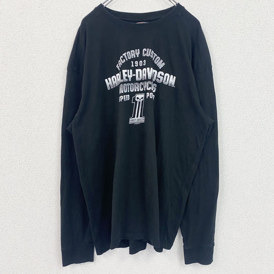 HARLEY DAVIDSON　ハーレーダビッドソン　長袖両面プリントTシャツ　黒　ブラック　3XLサイズ