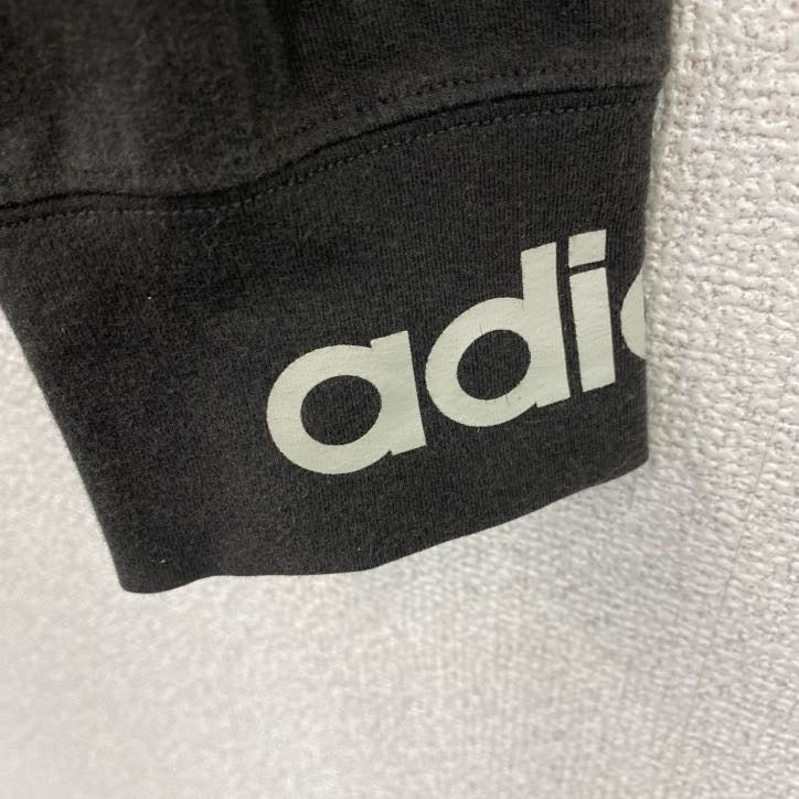 adidas　アディダス　フルジップパーカー/フーディー　黒　ブラック　Lサイズ フード付き メンズ ポリウレタン 古着