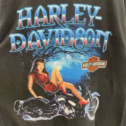 HARLEY DAVIDSON　ハーレーダビッドソン　長袖両面プリントTシャツ　袖プリント　黒　ブラック　Mサイズ