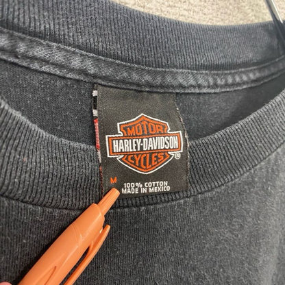 HARLEY DAVIDSON　ハーレーダビッドソン　長袖両面プリントTシャツ　袖プリント　黒　ブラック　Mサイズ