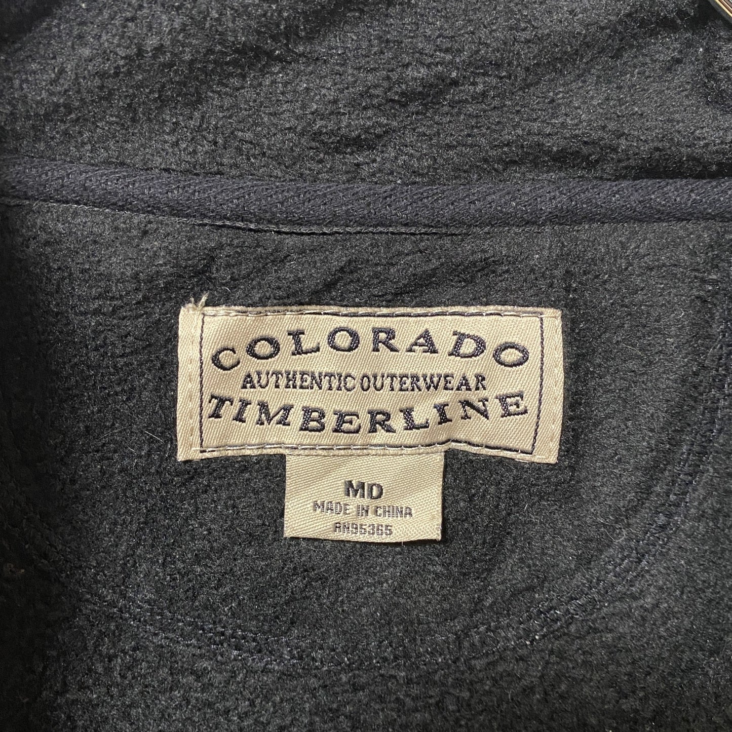 古着 used　COLORADO TIMBERLINE　長袖フリースジャケット　フルジップ　ワンポイント刺繍　黒　Mサイズ