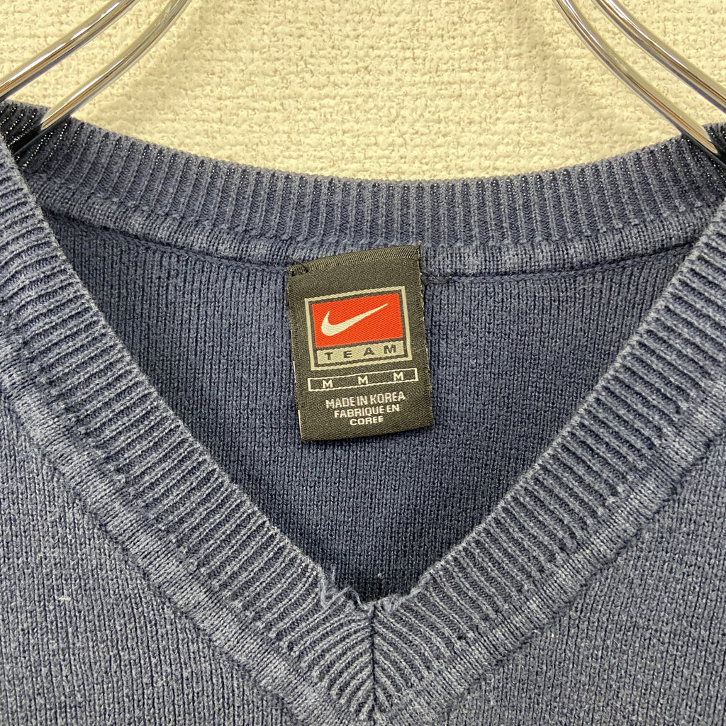 90s　NIKE　ナイキ　コットンニットベスト　ヴィンテージ　フェード　紺　ネイビー　Mサイズ　古着
