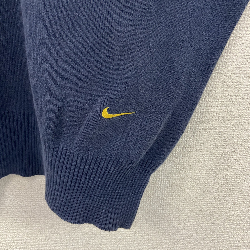 90s　NIKE　ナイキ　コットンニットベスト　ヴィンテージ　フェード　紺　ネイビー　Mサイズ　古着