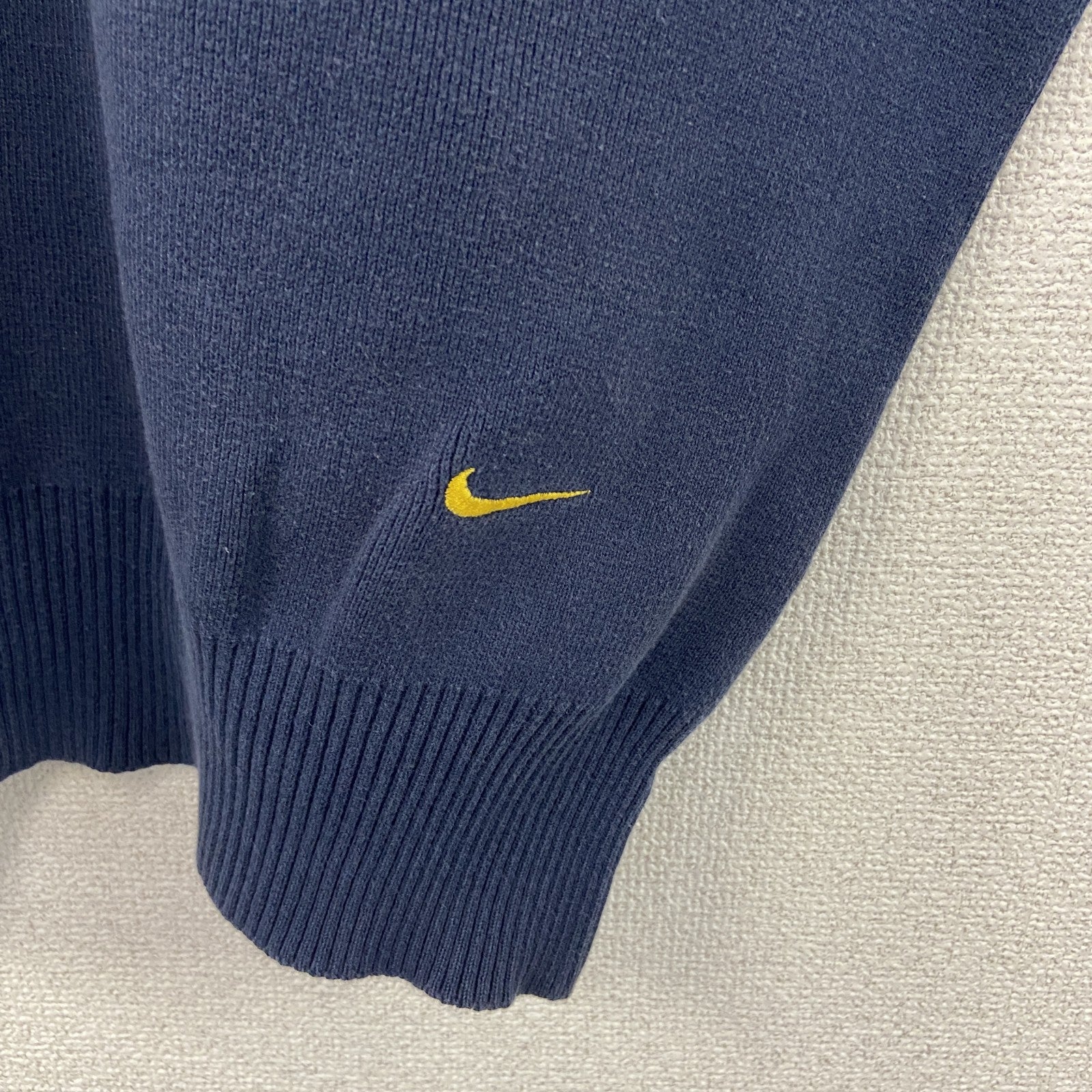90s　NIKE　ナイキ　コットンニットベスト　ヴィンテージ　フェード　紺　ネイビー　Mサイズ　古着