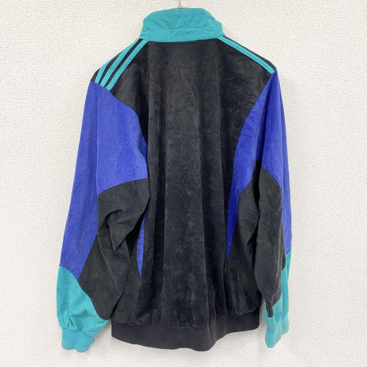 ～90s　adidas　アディダス　トラックジャケット/ジャージ　マルチカラー　ヴィンテージ　黒　ブラック　Mサイズ　古着