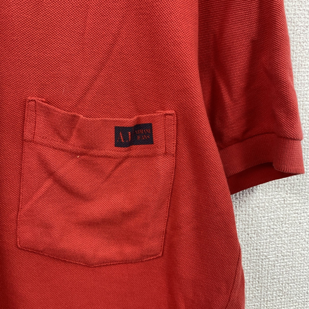 90s～　ARMANI JEANS　アルマーニジーンズ　半袖ポロシャツ　ヴィンテージ　赤　レッド　Lサイズ　古着