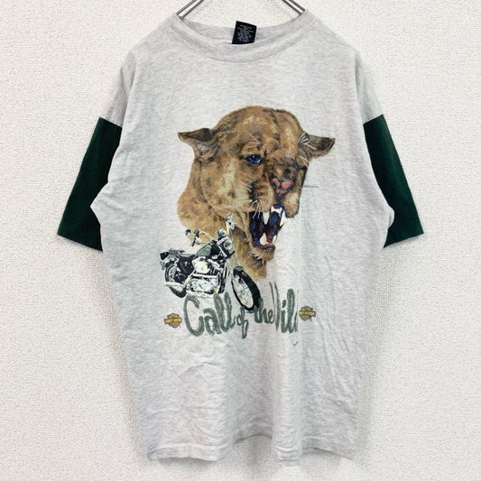 HARLEY DAVIDSON　ハーレーダビッドソン　半袖アニマルプリントTシャツ　灰色　グレー　Lサイズ