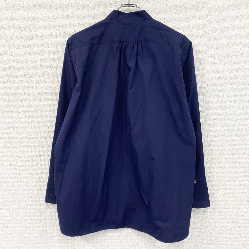 UNIQLO　ユニクロ　＋J　ジルサンダー　スーピマコットンピンタックシャツ　長袖シャツ　紺　ネイビー　Lサイズ　古着