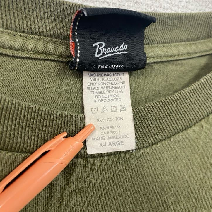 HARLEY DAVIDSON　ハーレーダビッドソン　長袖両面プリントTシャツ　緑　グリーン　XLサイズ