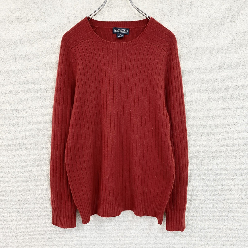 LANDS’ END　ランズエンド　カシミヤニットセーター　赤　レッド　Sサイズ　古着
