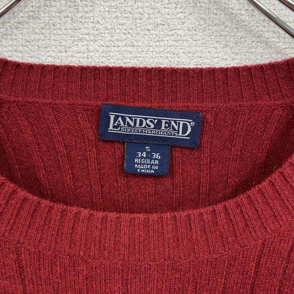 LANDS’ END　ランズエンド　カシミヤニットセーター　赤　レッド　Sサイズ　古着