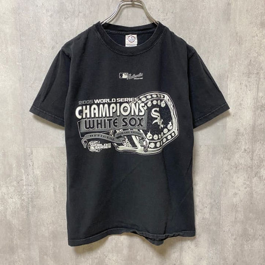 古着 used　WHITE SOX　world series 2005 champions 半袖プリントTシャツ　黒　ブラック