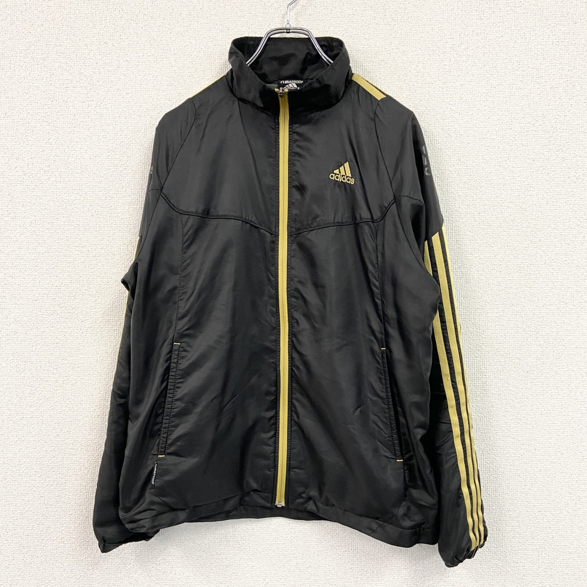 00s　adidas　アディダス　トラックジャケット/ジャージ　ワンポイント　黒　ブラック　Mサイズ 　古着