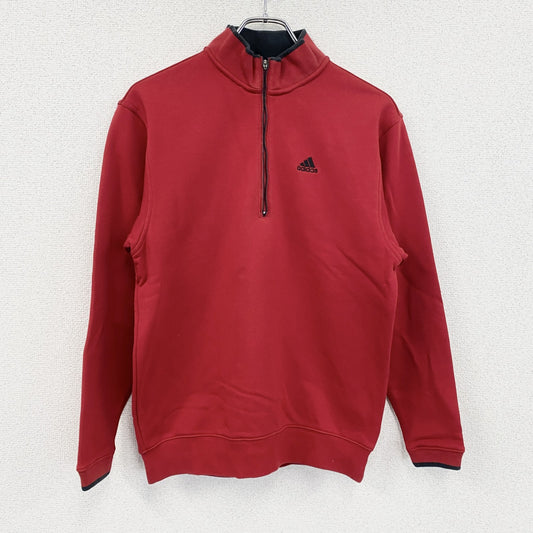 00s　adidas golf　アディダスゴルフ　ハーフジップスウェット/トレーナー　パフォーマンスロゴ　赤　レッド　Sサイズ
