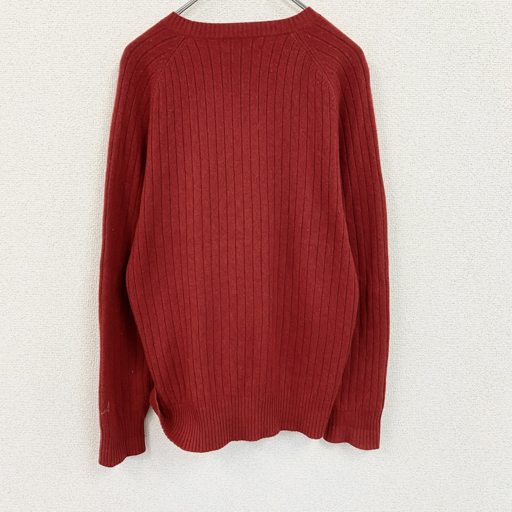 LANDS’ END　ランズエンド　カシミヤニットセーター　赤　レッド　Sサイズ　古着