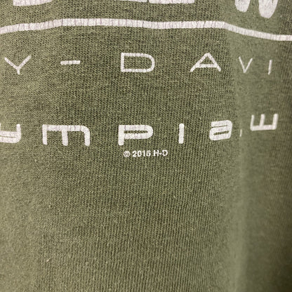 HARLEY DAVIDSON　ハーレーダビッドソン　長袖両面プリントTシャツ　緑　グリーン　XLサイズ