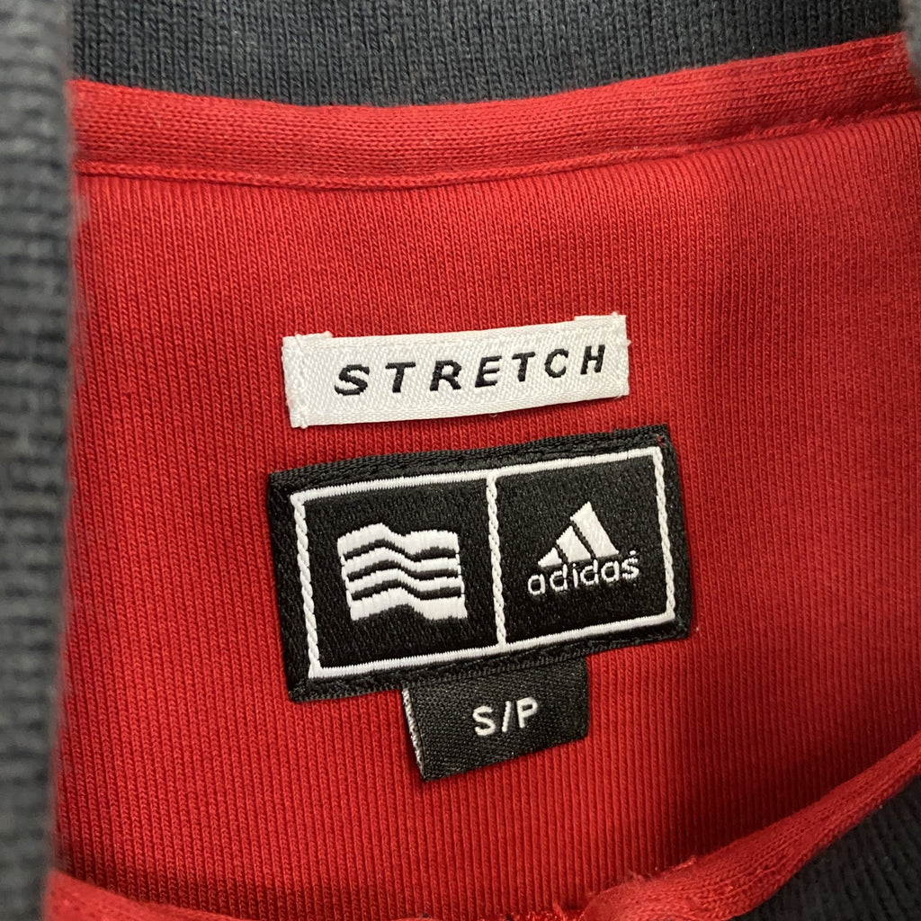 00s　adidas golf　アディダスゴルフ　ハーフジップスウェット/トレーナー　パフォーマンスロゴ　赤　レッド　Sサイズ　古着