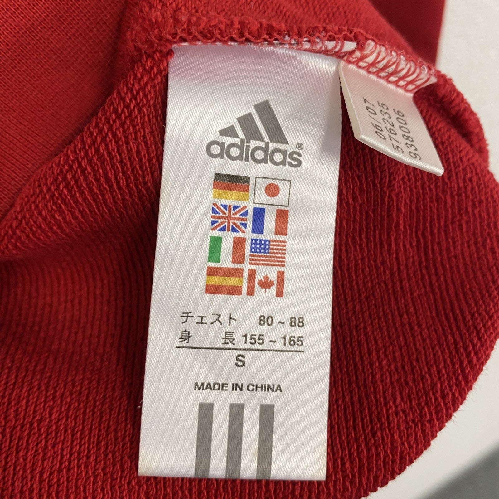 00s　adidas golf　アディダスゴルフ　ハーフジップスウェット/トレーナー　パフォーマンスロゴ　赤　レッド　Sサイズ　古着