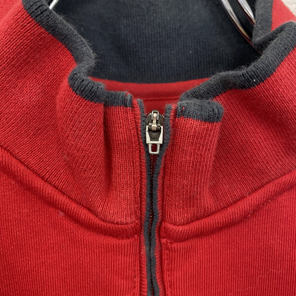 00s　adidas golf　アディダスゴルフ　ハーフジップスウェット/トレーナー　パフォーマンスロゴ　赤　レッド　Sサイズ　古着