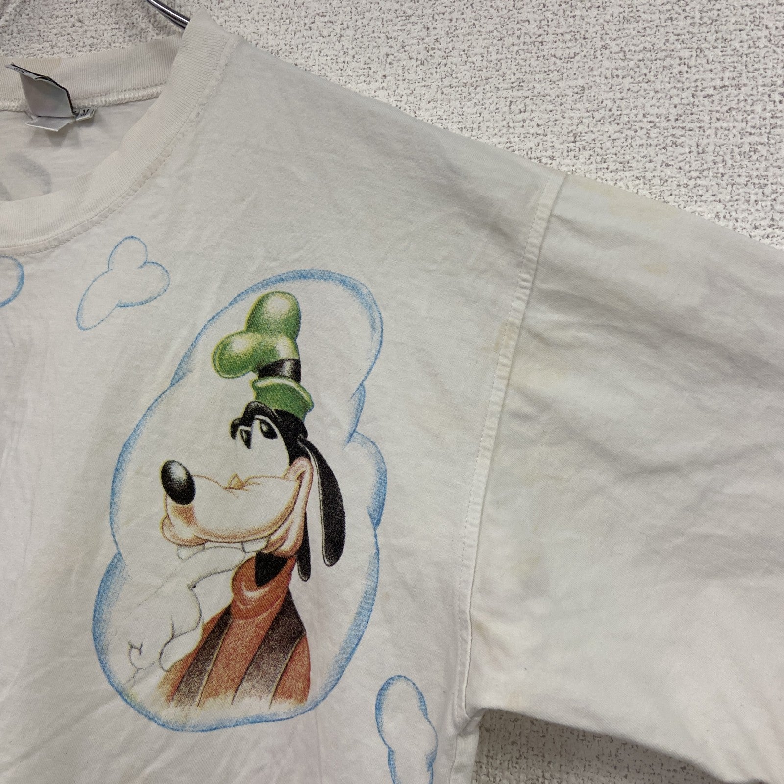 90s　Disney　ディズニー　Mickey & Friends　半袖プリントTシャツ　ヴィンテージ　白　ホワイト　Mサイズ　古着