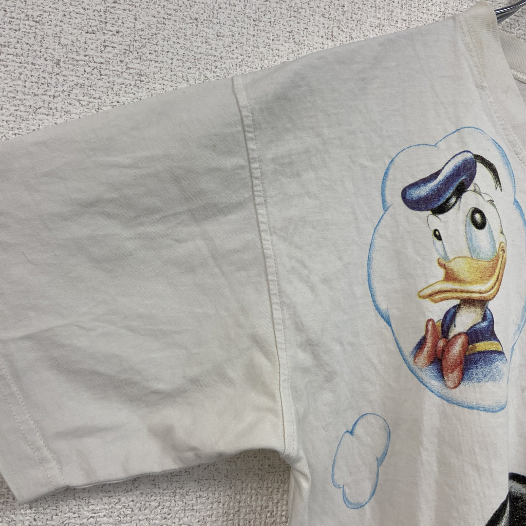 90s　Disney　ディズニー　Mickey & Friends　半袖プリントTシャツ　ヴィンテージ　白　ホワイト　Mサイズ　古着