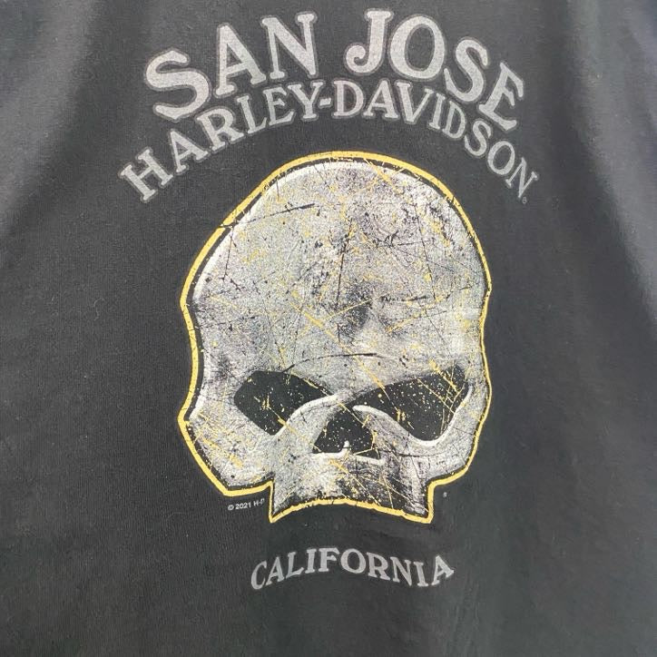 HARLEY DAVIDSON　ハーレーダビッドソン　半袖両面プリントTシャツ　黒　ブラック　3XLサイズ