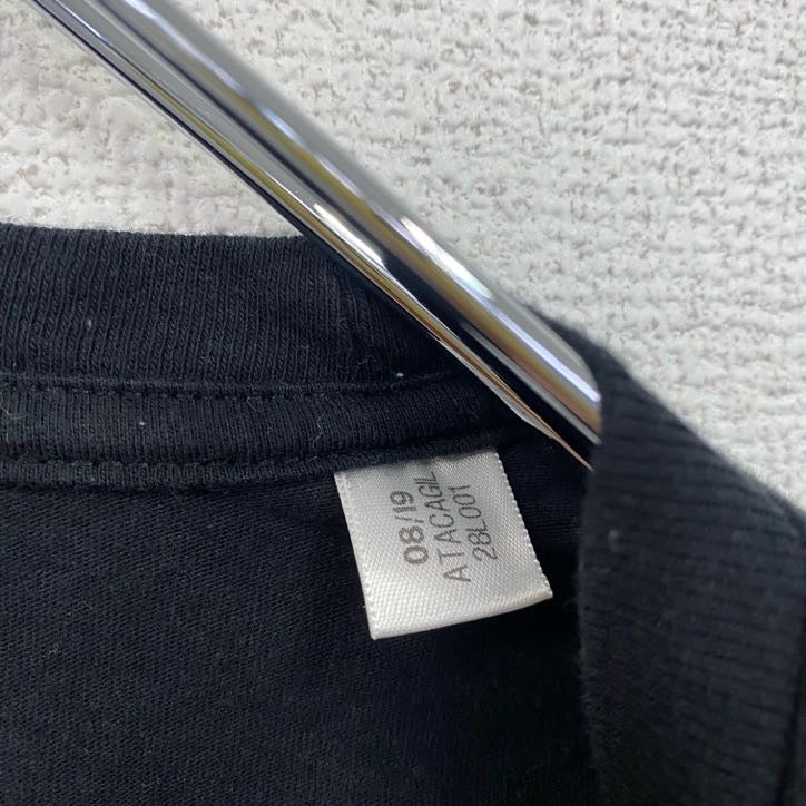 adidas　アディダス　半袖プリントTシャツ　クルーネック　レトロデザイン　黒　ブラック　XLサイズ　古着