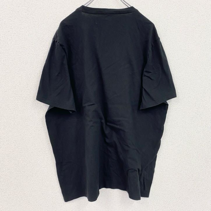 adidas　アディダス　半袖プリントTシャツ　クルーネック　レトロデザイン　黒　ブラック　XLサイズ　古着