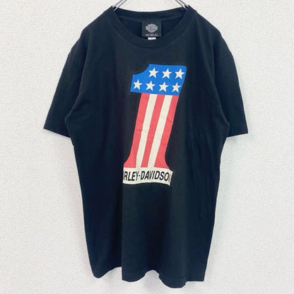 HARLEY DAVIDSON　ハーレーダビッドソン　半袖No.1プリントTシャツ　黒　ブラック　Lサイズ