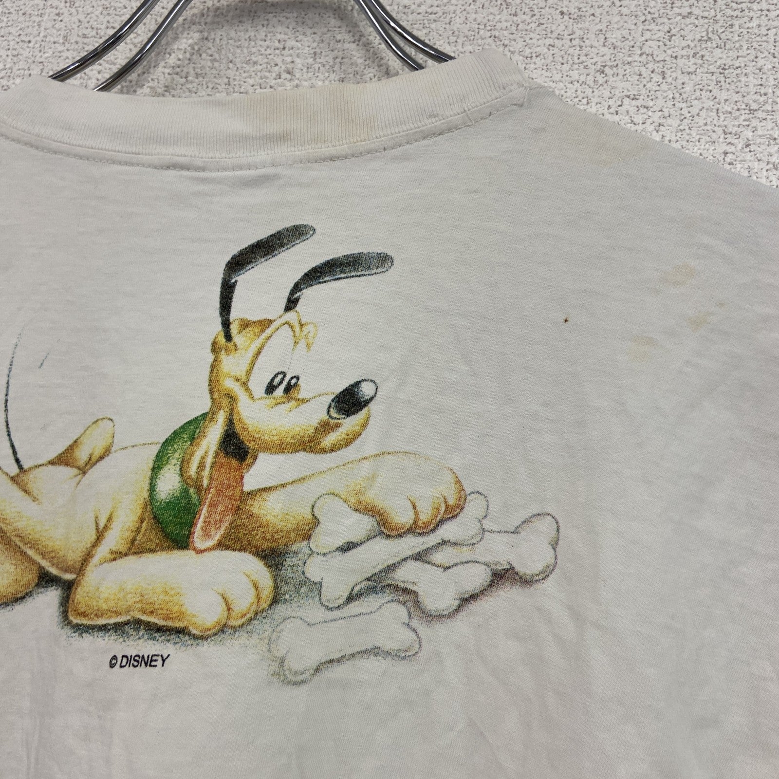 90s　Disney　ディズニー　Mickey & Friends　半袖プリントTシャツ　ヴィンテージ　白　ホワイト　Mサイズ　古着