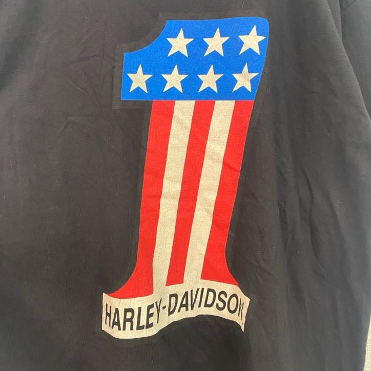 HARLEY DAVIDSON　ハーレーダビッドソン　半袖No.1プリントTシャツ　黒　ブラック　Lサイズ