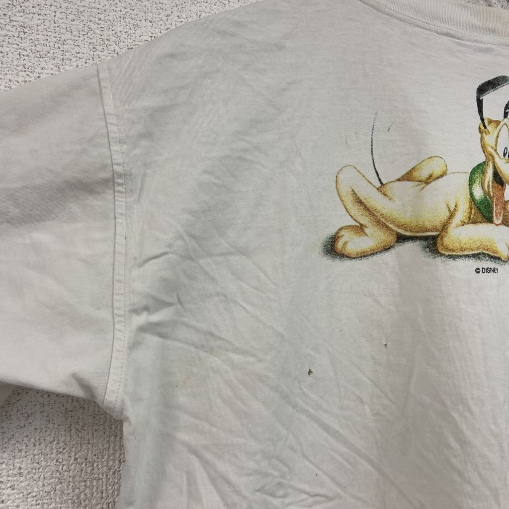 90s　Disney　ディズニー　Mickey & Friends　半袖プリントTシャツ　ヴィンテージ　白　ホワイト　Mサイズ　古着