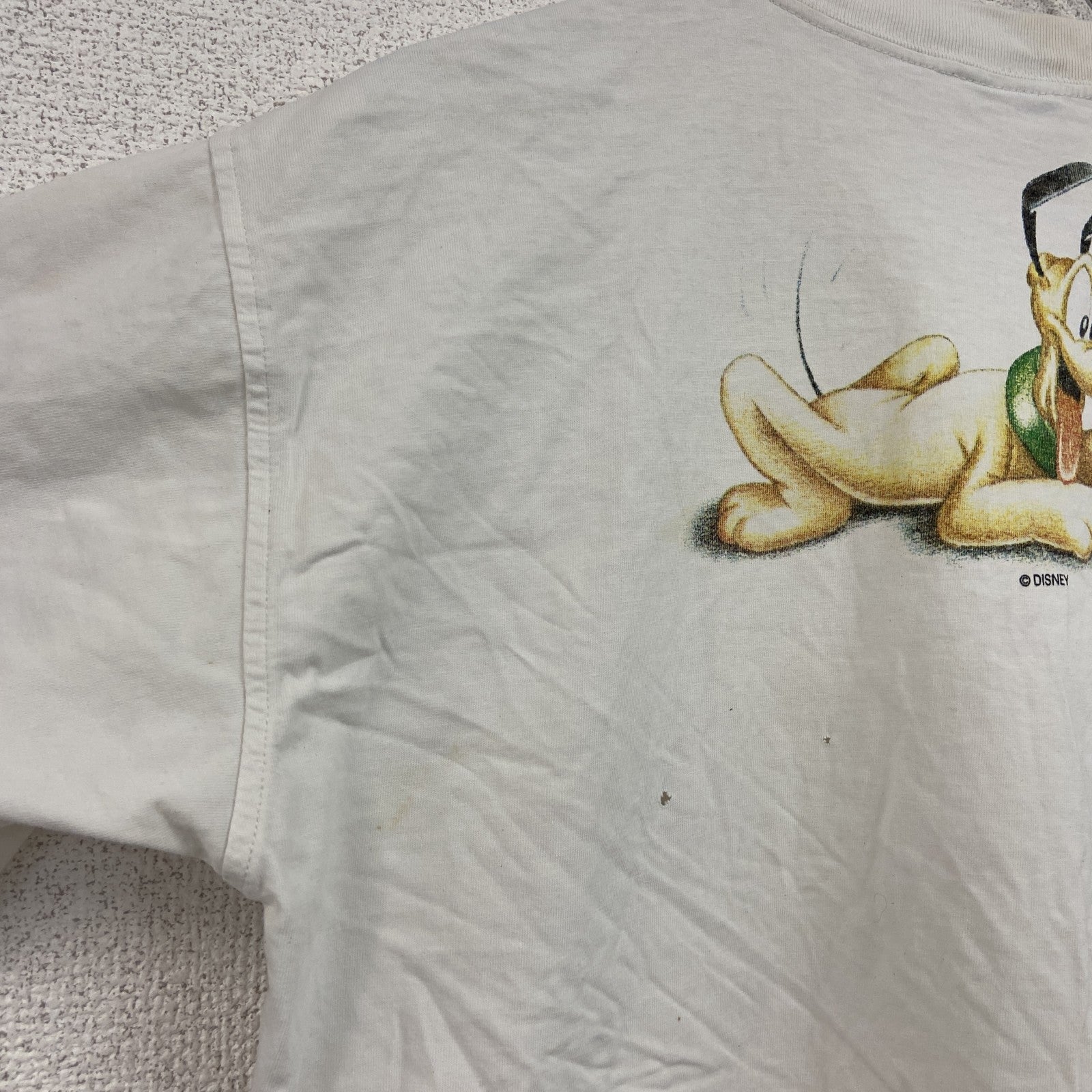 90s　Disney　ディズニー　Mickey & Friends　半袖プリントTシャツ　ヴィンテージ　白　ホワイト　Mサイズ　古着