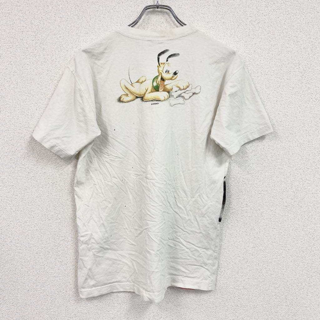 90s　Disney　ディズニー　Mickey & Friends　半袖プリントTシャツ　ヴィンテージ　白　ホワイト　Mサイズ　古着