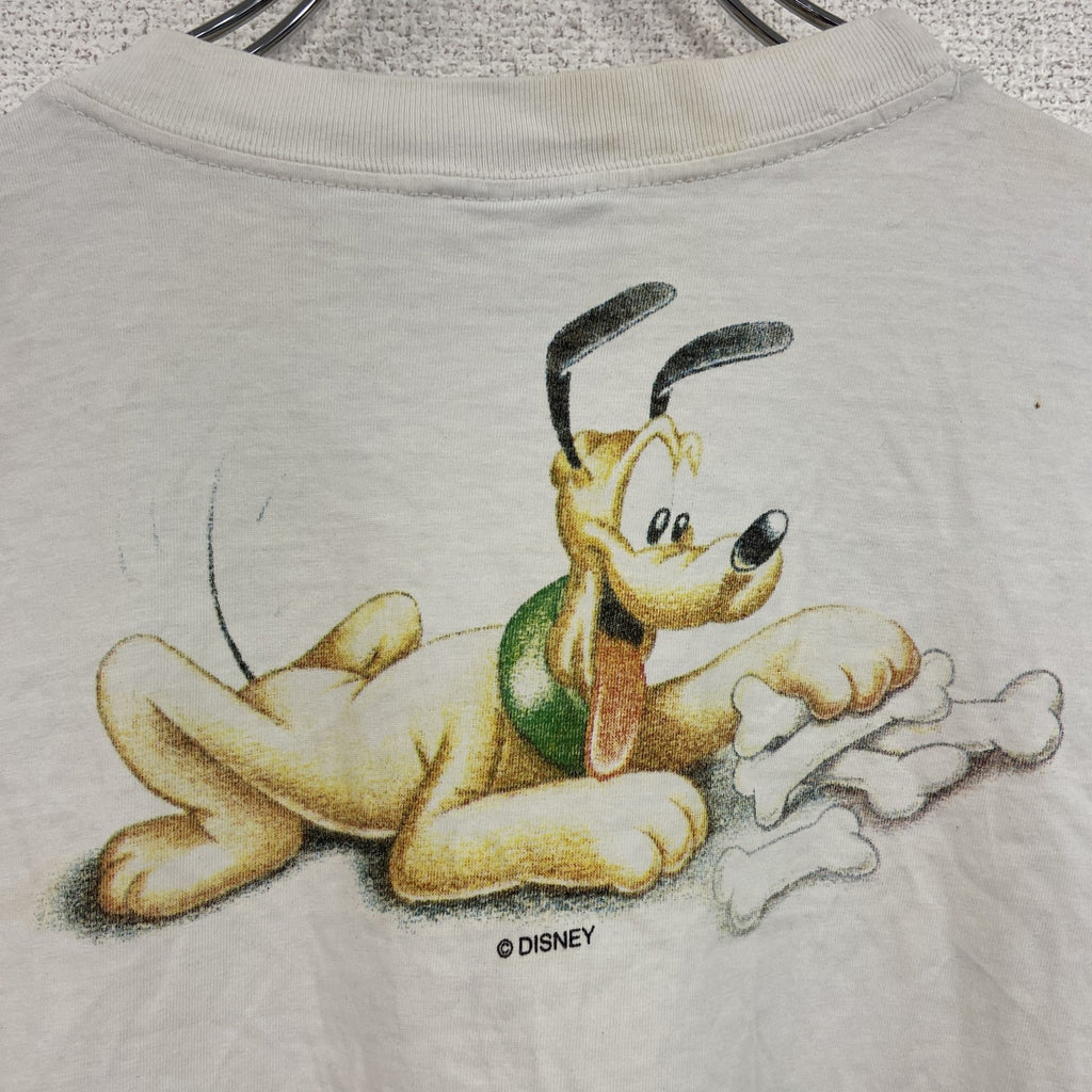 90s　Disney　ディズニー　Mickey & Friends　半袖プリントTシャツ　ヴィンテージ　白　ホワイト　Mサイズ　古着