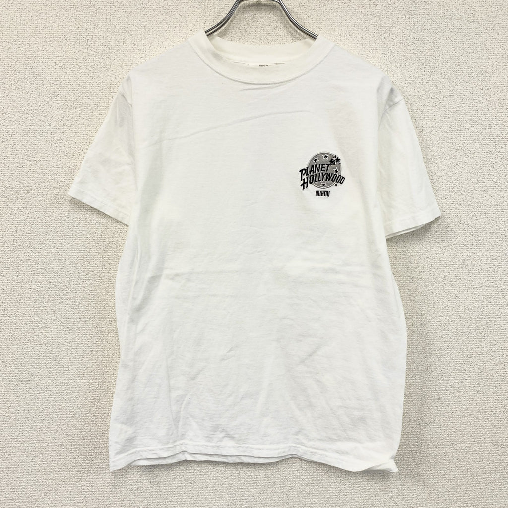 00s　PLANET HOLLYWOOD　プラネットハリウッド　半袖プリントTシャツ　白　ホワイト　Mサイズ　古着