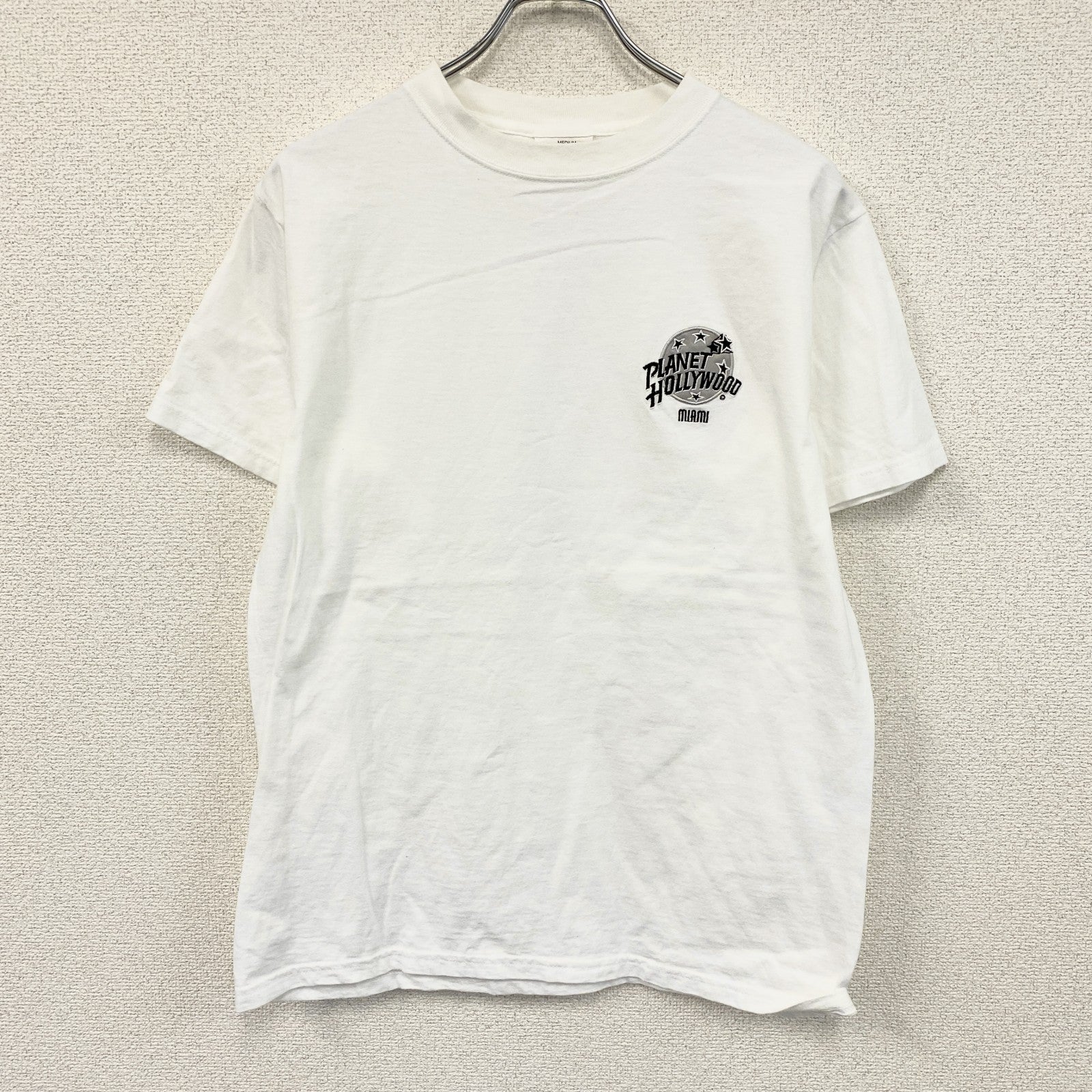 00s　PLANET HOLLYWOOD　プラネットハリウッド　半袖プリントTシャツ　白　ホワイト　Mサイズ　古着