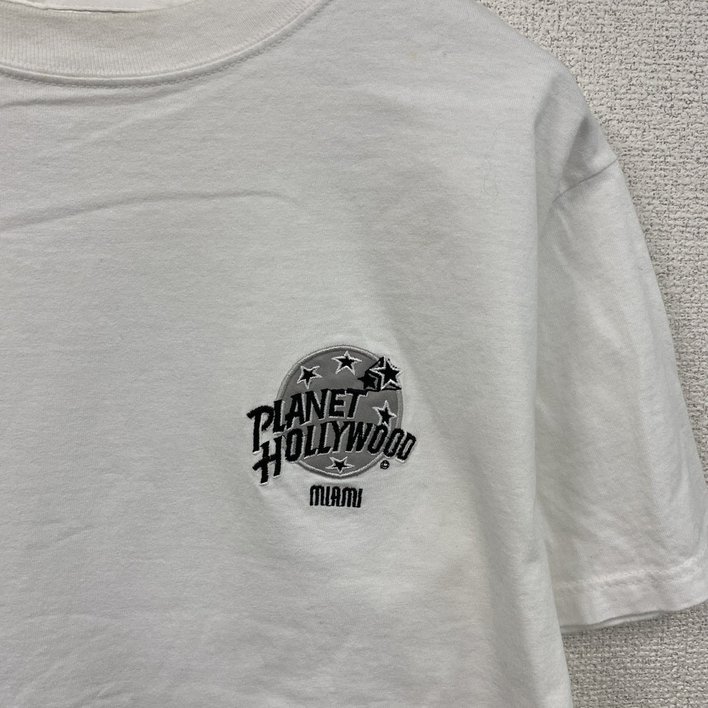 00s　PLANET HOLLYWOOD　プラネットハリウッド　半袖プリントTシャツ　白　ホワイト　Mサイズ　古着