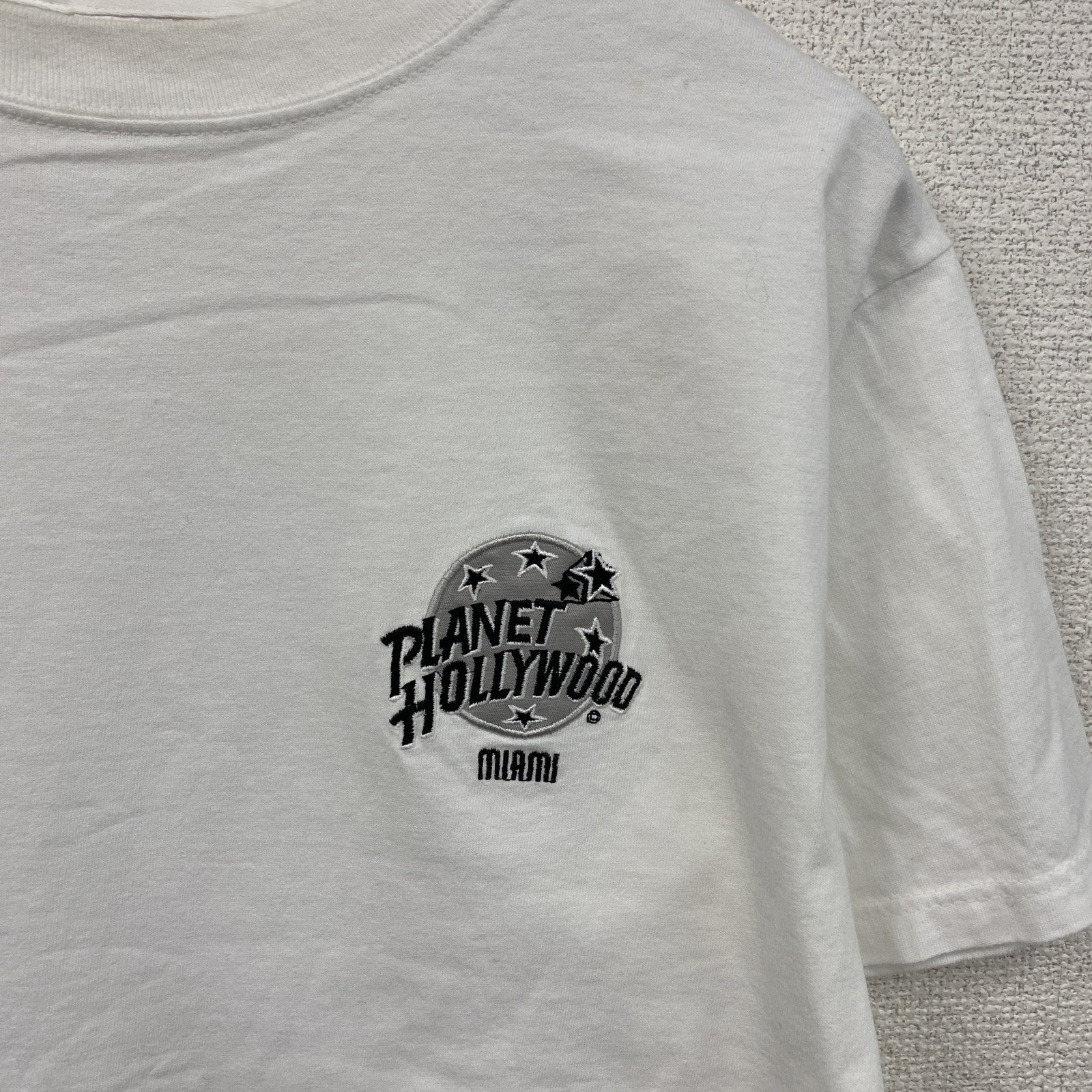 00s　PLANET HOLLYWOOD　プラネットハリウッド　半袖プリントTシャツ　白　ホワイト　Mサイズ　古着