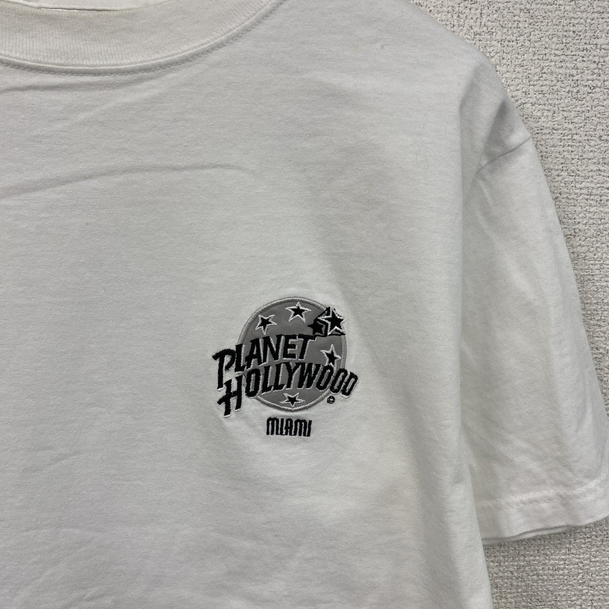 00s　PLANET HOLLYWOOD　プラネットハリウッド　半袖プリントTシャツ　白　ホワイト　Mサイズ　古着