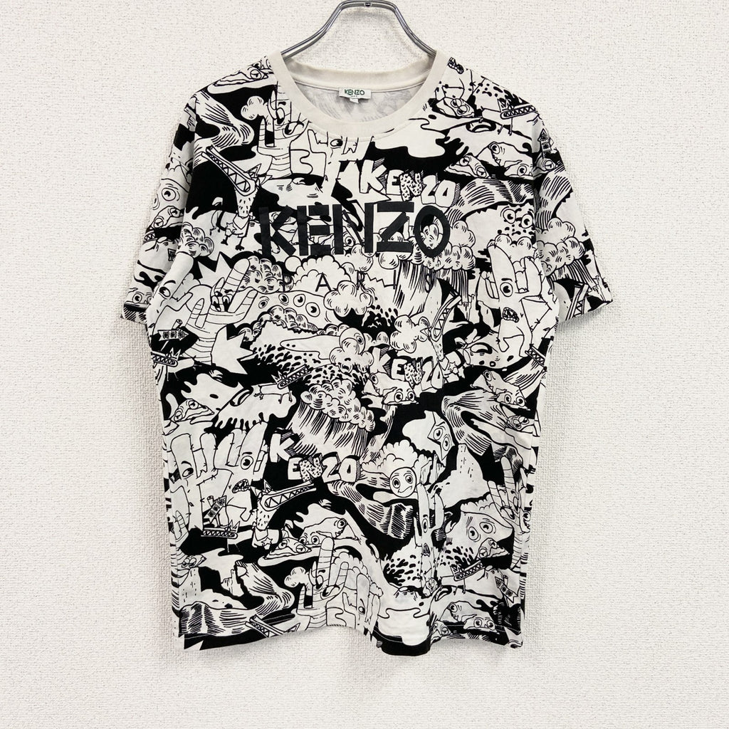 KENZO　ケンゾー　Cartoon Tシャツ　半袖プリントTシャツ　前面プリント　総柄　Mサイズ　古着