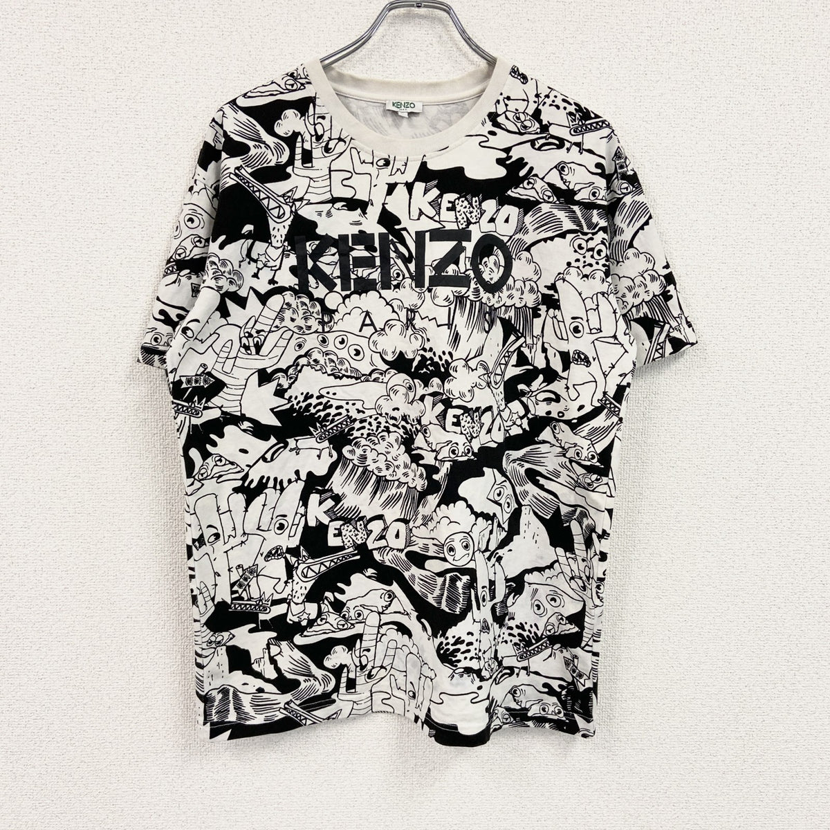 KENZO　ケンゾー　Cartoon Tシャツ　半袖プリントTシャツ　前面プリント　総柄　Mサイズ　古着