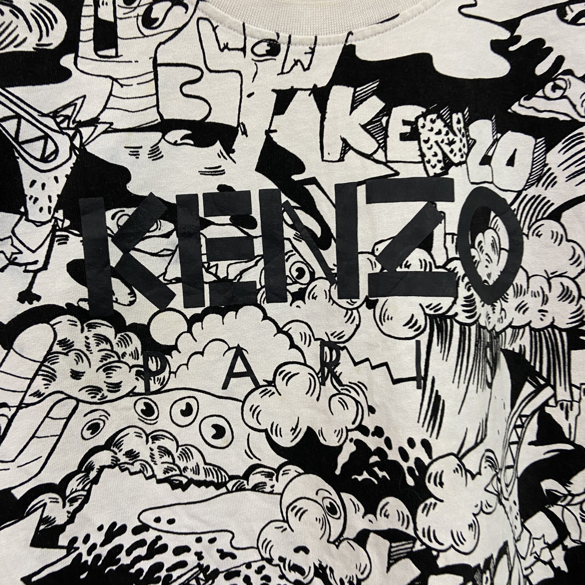KENZO　ケンゾー　Cartoon Tシャツ　半袖プリントTシャツ　前面プリント　総柄　Mサイズ　古着