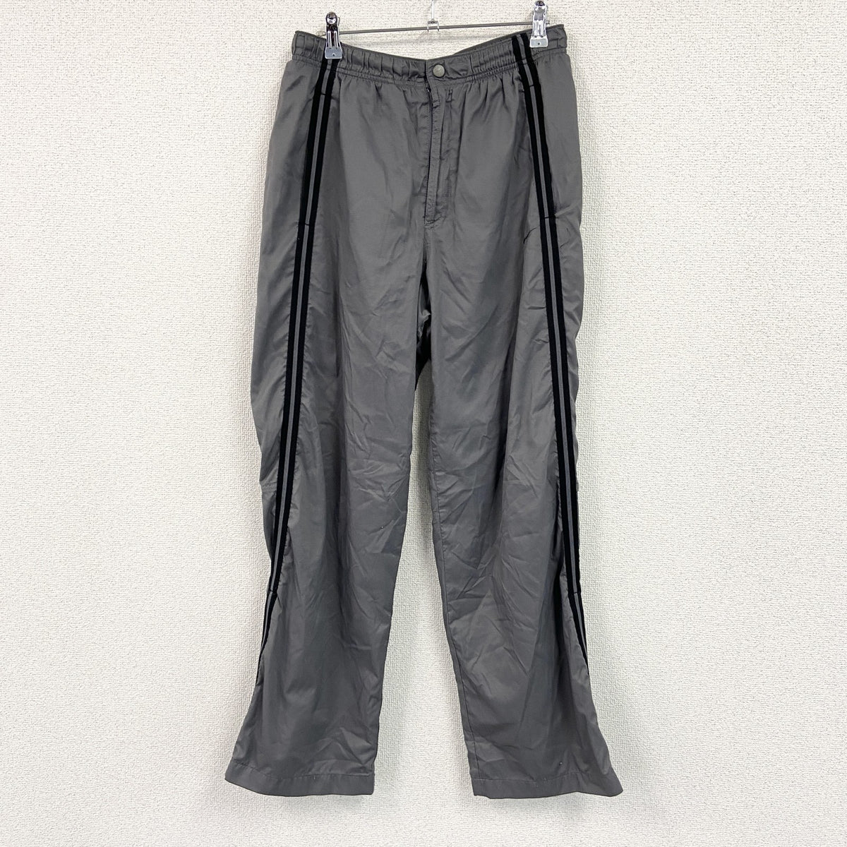 00s　NIKE　ナイキ　ナイロンパンツ　フリース　灰色　グレー　Lサイズ　古着