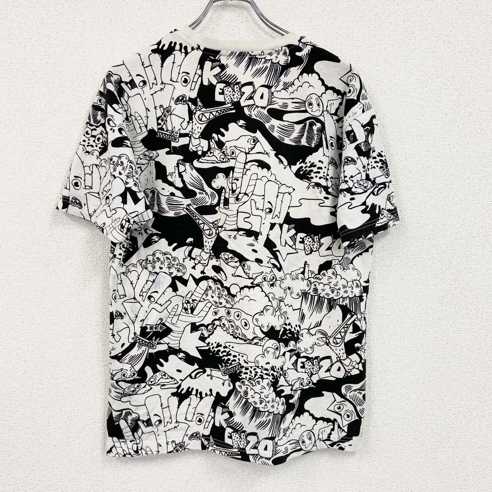 KENZO　ケンゾー　Cartoon Tシャツ　半袖プリントTシャツ　前面プリント　総柄　Mサイズ　古着