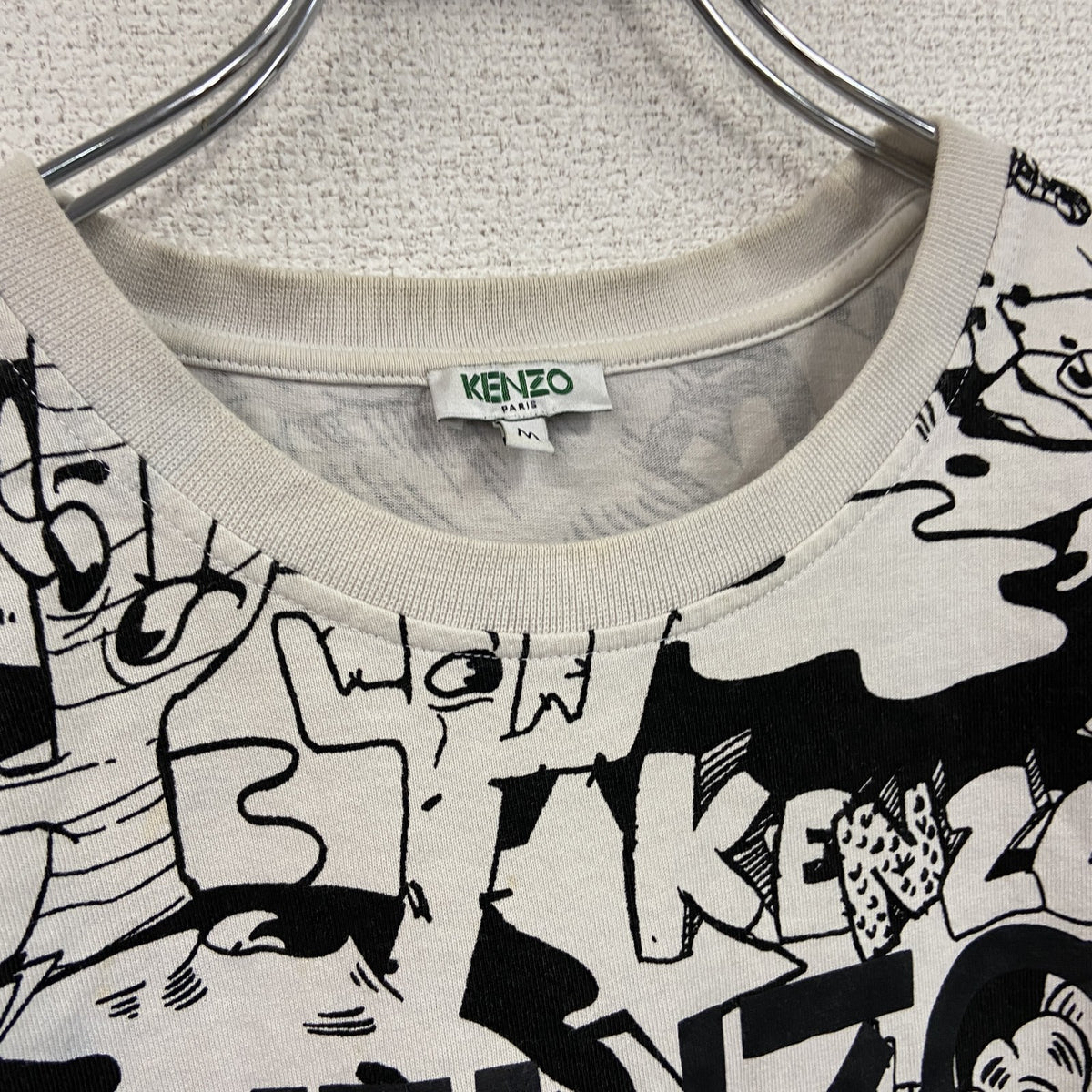 KENZO　ケンゾー　Cartoon Tシャツ　半袖プリントTシャツ　前面プリント　総柄　Mサイズ　古着